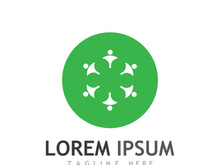 Community of people logo design with creative idea.