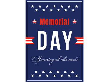 National american Memorial Day poster flat vector template preview picture