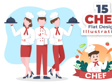 15 Professional Chef Cartoon Character Illustration preview picture