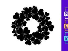 Black floral seamless pattern circle elegant minimalist design