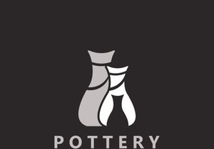 Pottery logo design handmade, creative traditional mug craft concept inspiration nature workshop