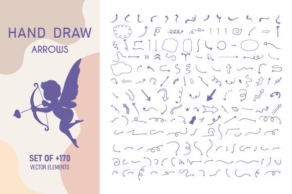 hand drawing arrows doodle collection