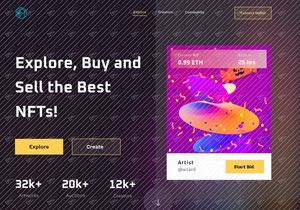 NFT Dark Responsive Landing Page Free Download