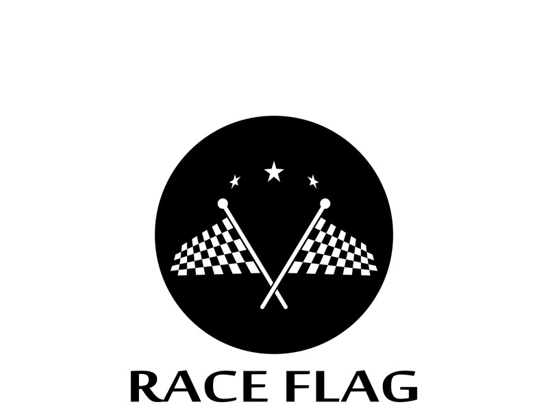 Creative and modern racing flag logo design.