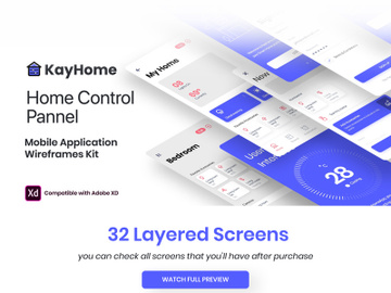 KayHome Mobile Application – Wire frame UI Kit preview picture