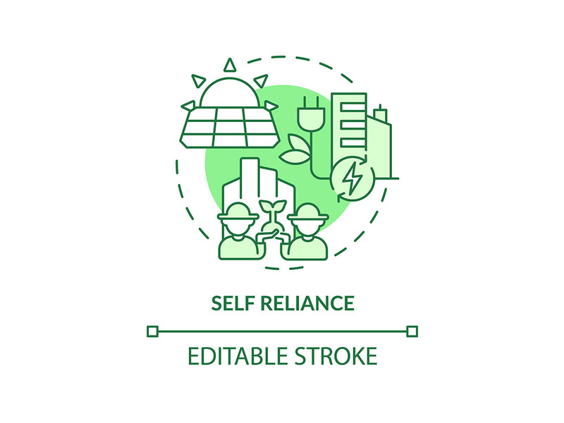 Self reliance green concept icon