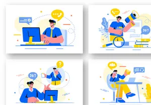 18 Call Center Agent Illustration