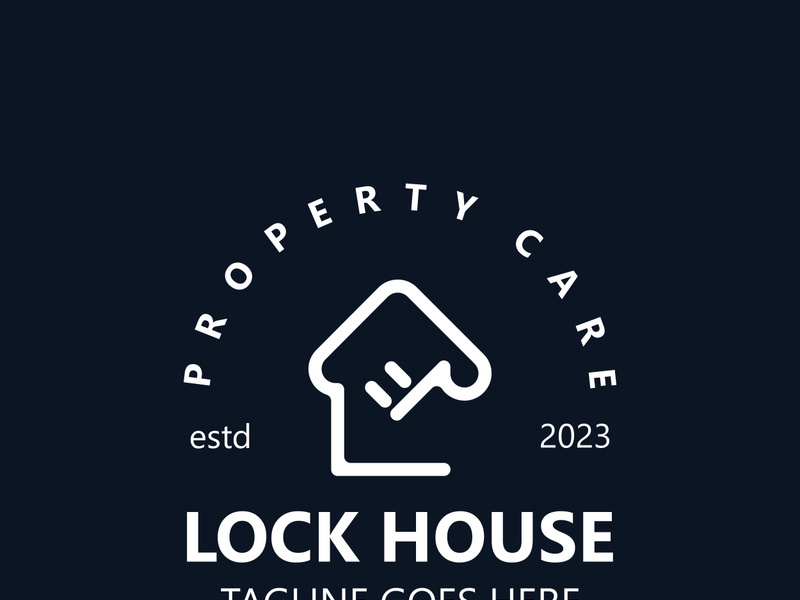 Lock House secure logo design, smart key home vector concept template