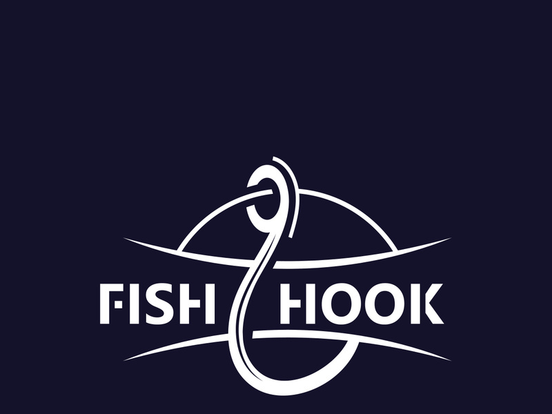 Hook Fishing logo simple and modern vintage rustic vector design style template illustration