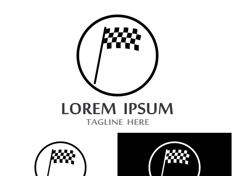 Creative and modern racing flag logo design.