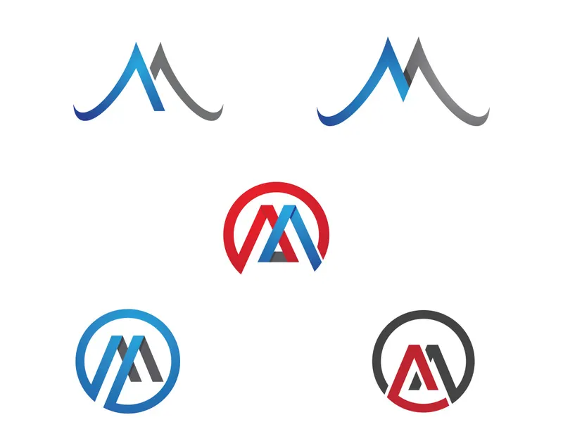 M Letter illustration icon Logo Template