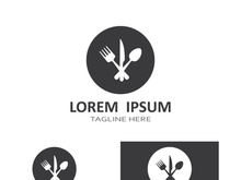 Creative spoon and fork logo.