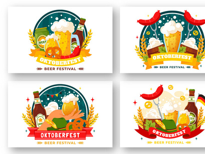 13 Oktoberfest Beer Festival Illustration