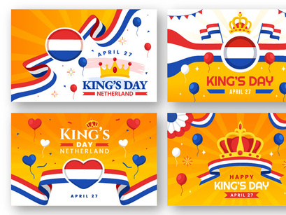 12 Kings Netherlands Day Illustration