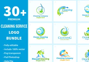 30+ Cleaning Service Logo Bundle