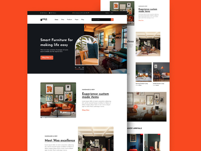 Furniture Store Website Page Design