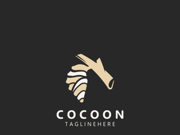 Cocoon logo Butterfly silkworm symbol. Illustration caterpillar animal template design preview picture