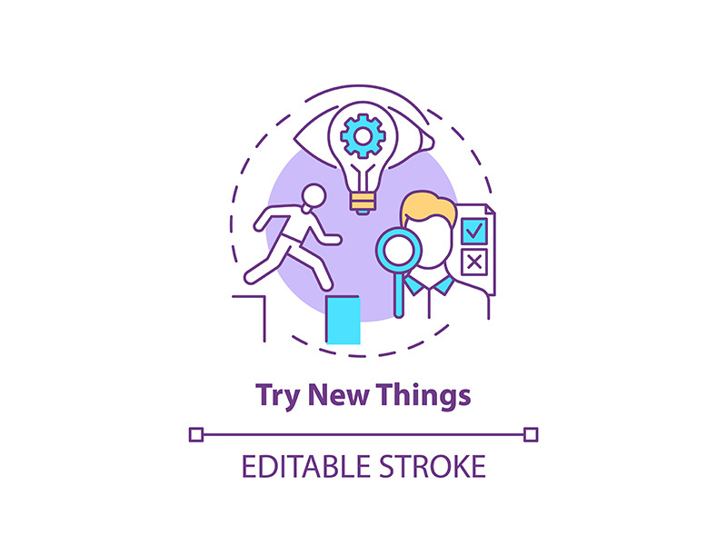 Try new things concept icon