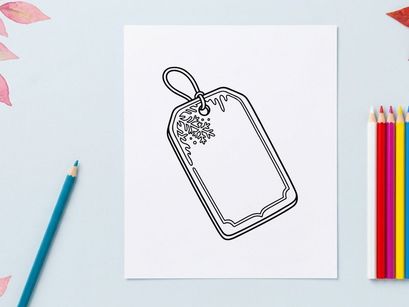 Blank Christmas Gift Tag with Snowflake Illustration