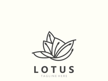 Lotus flower minimalist design, elegance Lotus flower logo template preview picture