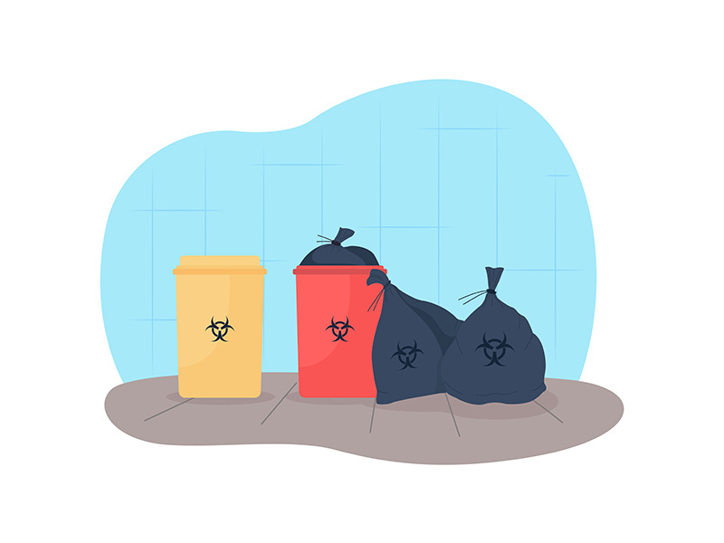 Garbage 2D vector web banner, poster