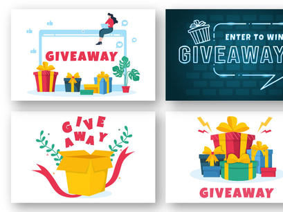 12 Giveaway Win a Prize Illustration