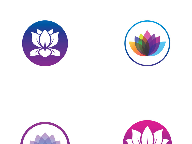 Colorful lotus flower logo design.