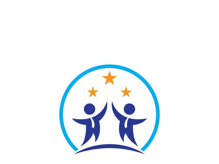 People star logo design to achieve a success or dream.