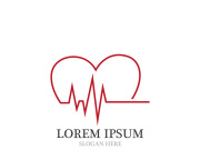 Heart beat pulse line hospital logo