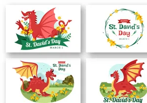 13 Happy St David's Day Illustration