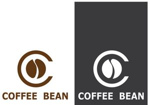 Coffee bean logo for cafe, business, label.