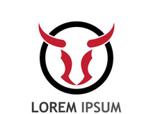 Vintage bull head horns logo