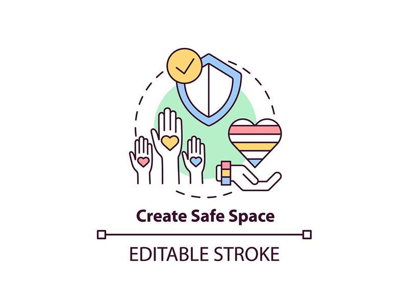 Create safe space concept icon
