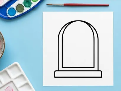 Empty minimalist picture frame isolated on white. Simple blank wall art template for mockups and design projects.