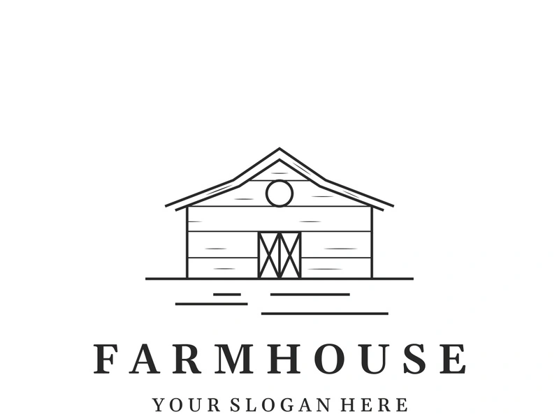 Logo design of organic farm house or barn or barn and animal farmhouse vintage.Vintage country logo.