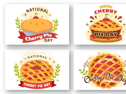 14 National Cherry Pie Day Illustration
