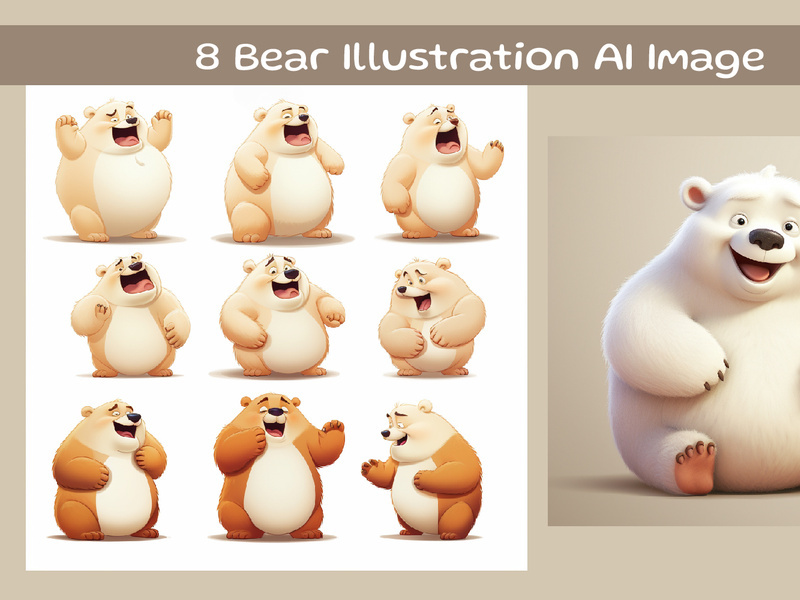 Funny Bear Illustration Concept Ai Image