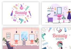 20 Beauty Salon Flat Design Illustration