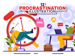 12 Procrastination Vector Illustration preview picture
