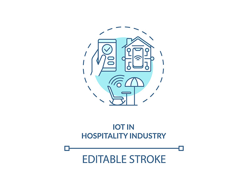 IoT in hospitality industry concept icon
