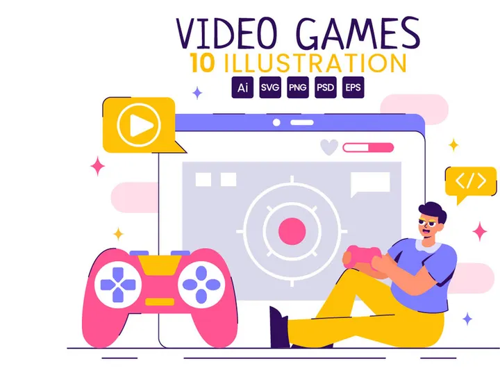 10 Professional Video Games Illustration