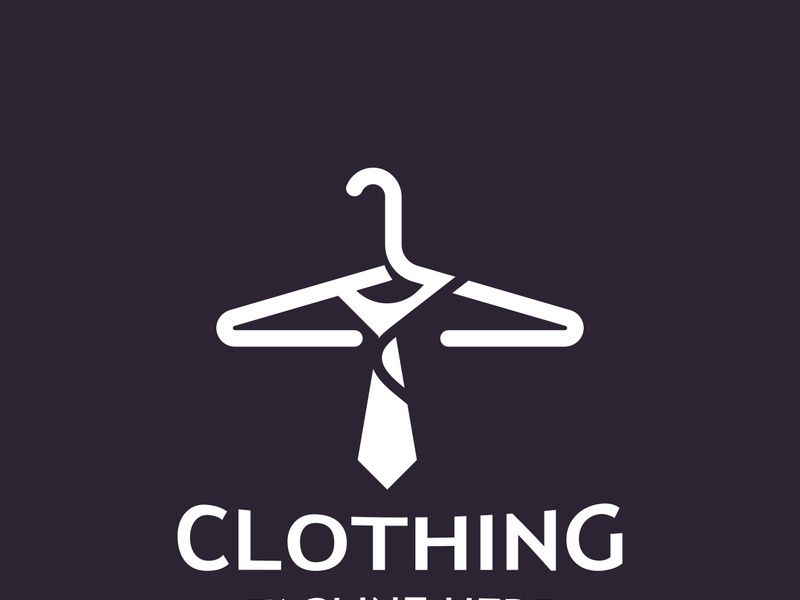 Clothing and Fashion logo design hanger concept, creative simple fashion shop business fashion vector beauty