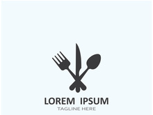 Creative spoon and fork logo.
