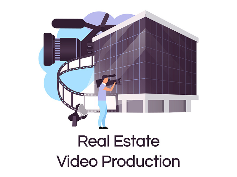 Real estate video production flat concept icon
