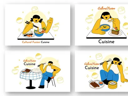 10 Cultural Fusion Cuisine Illustration