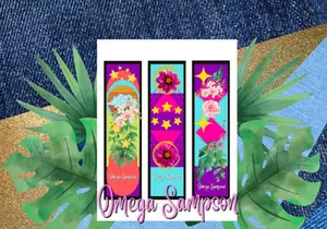 Vibrant Girls Set of  3 Digital Printable Downloadable Bookmarks Book Lovers Gift Avid Readers Gift Book Club Gift Gift Tags Candle Labels