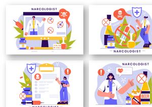 9 Narcologist Vector Illustration
