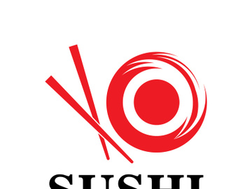Sushi logo template vector icon for Japanese food illustration design preview picture
