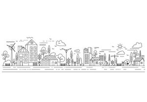 City Building Line art illustration