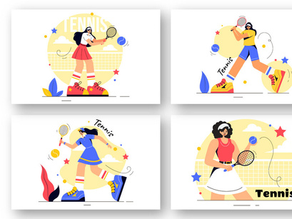 13 Tennis Player Sport Illustration